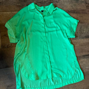 Women's RENUAR Green Short Sleeve Button Down Shirt S